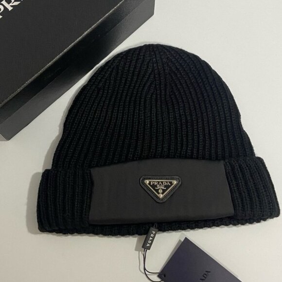 Prada Black Designer Winter Beanie - Picture 4 of 7